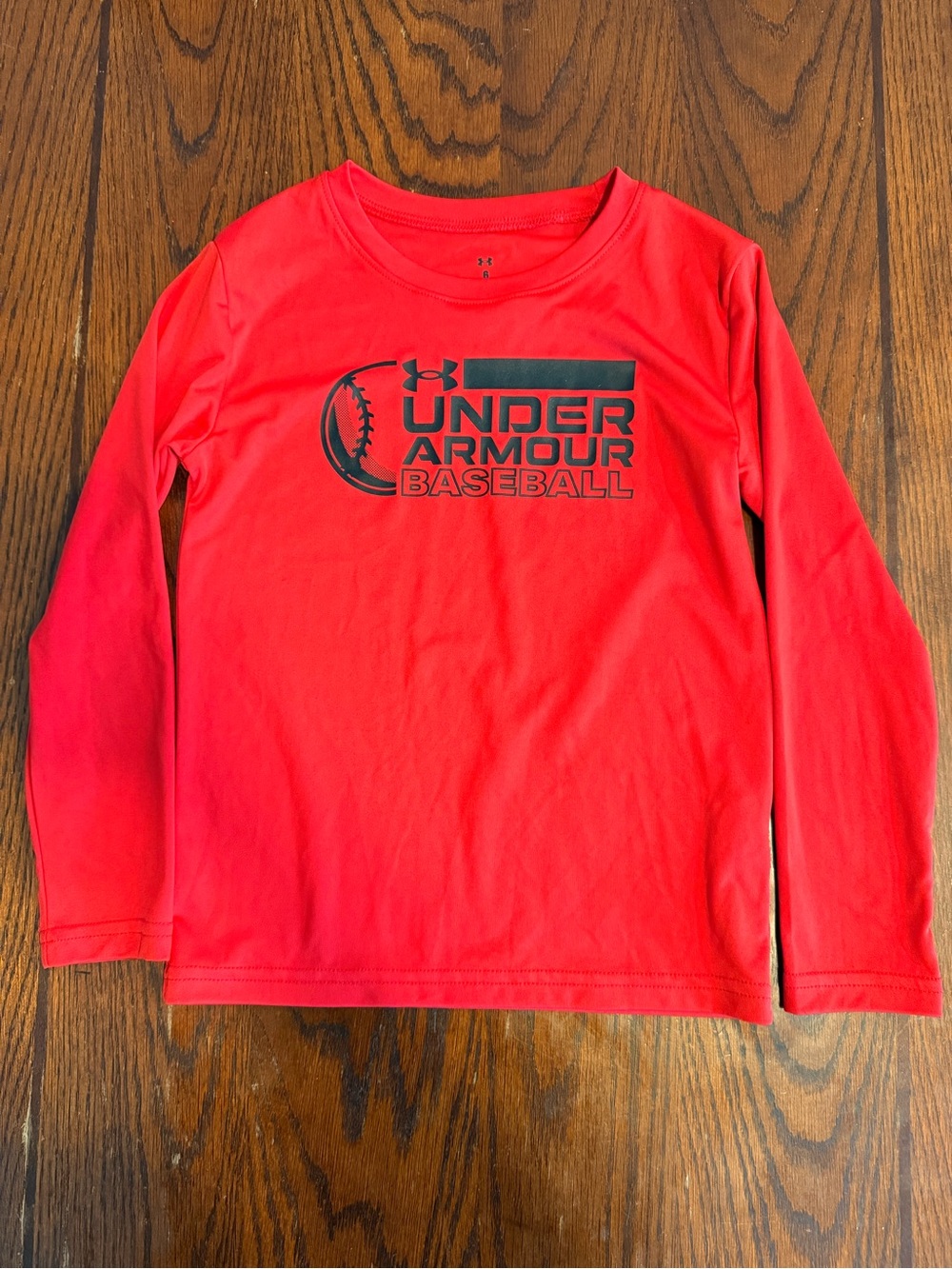 Under Armour Red Long-Sleeve Baseball Graphic Tee boys size 6- kids